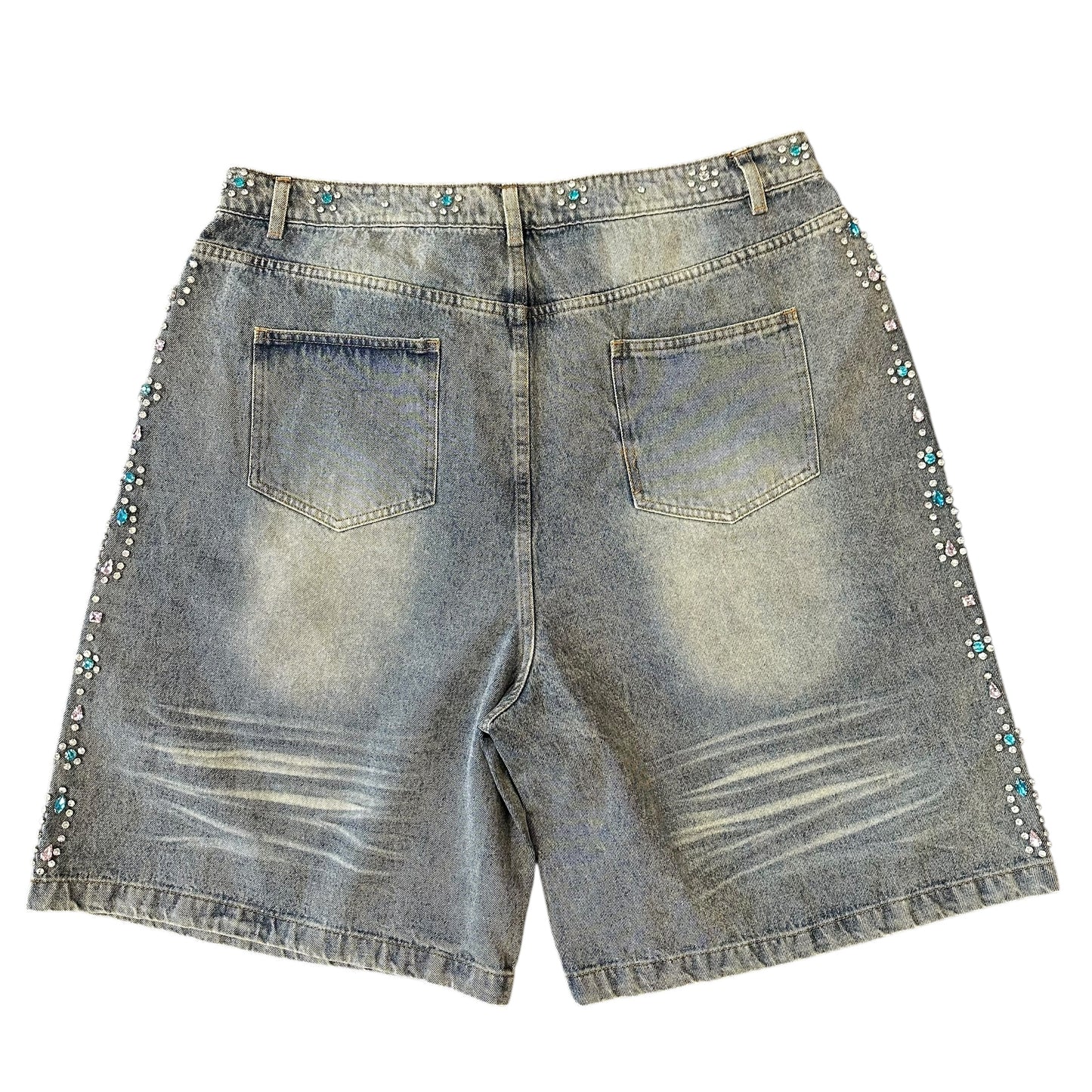 NEW Vale Lives Blue/Pink Jewel Denim Shorts