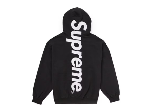 Supreme Satin Logo Hoodie Black