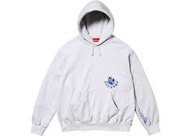 Supreme Wild Embroidered Hoodie Grey